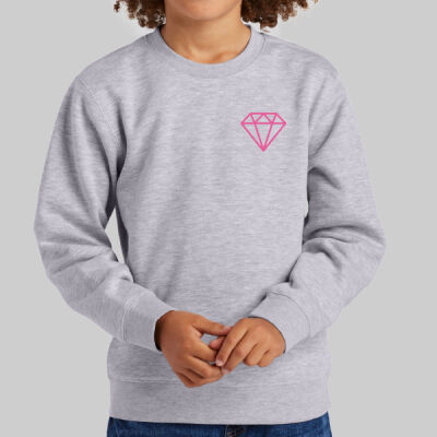 Youth V.I.T. Fleece Crew - Diamond Chest - Pink Thumbnail