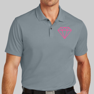 Victory Solid Polo - Diamond Chest - Pink Thumbnail