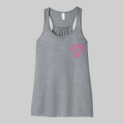 Women's Flowy Racerback Tank - Diamond Chest - Pink Thumbnail