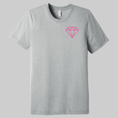 Unisex Triblend Short Sleeve Tee - Diamond Chest - Pink Thumbnail