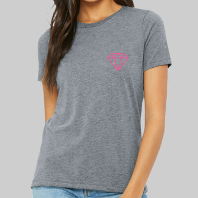 Women's Relaxed Triblend Tee - Diamond Chest - Pink Thumbnail