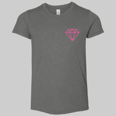 Youth Triblend Short Sleeve Tee - Diamond Chest - Pink Thumbnail