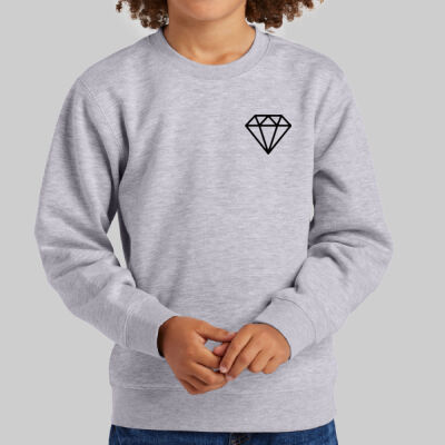 Youth V.I.T. Fleece Crew - Diamond Chest - Black Thumbnail