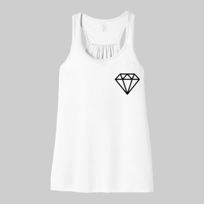 Women's Flowy Racerback Tank - Diamond Chest - Black Thumbnail