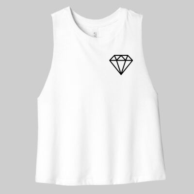 Women's Racerback Cropped Tank - Diamond Chest - Black Thumbnail