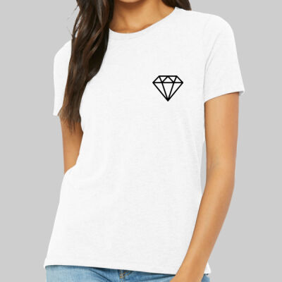 Women's Relaxed Triblend Tee - Diamond Chest - Black Thumbnail