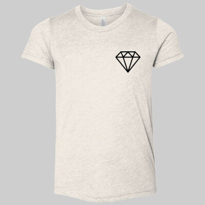 Youth Triblend Short Sleeve Tee - Diamond Chest - Black Thumbnail