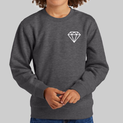 Youth V.I.T. Fleece Crew - Diamond Chest - White Thumbnail
