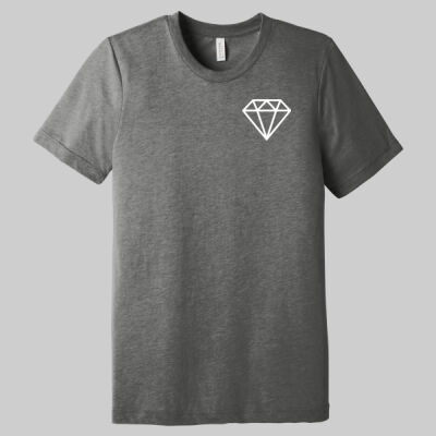 Unisex Triblend Short Sleeve Tee - Diamond Chest - White Thumbnail