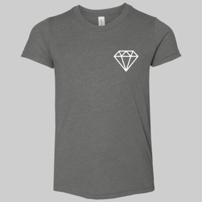 Youth Triblend Short Sleeve Tee - Diamond Chest - White Thumbnail