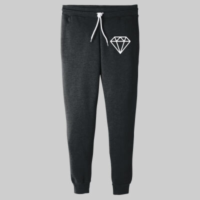 Unisex Jogger Sweatpants - Diamond - Whie Thumbnail