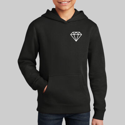 Youth V.I.T. Fleece Hoodie - Diamond & Sleeve - White Thumbnail