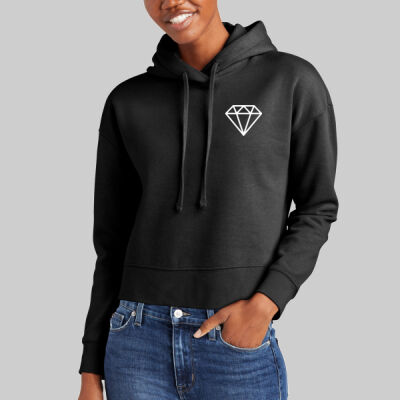 Women's V.I.T. Fleece Hoodie - Diamond & Sleeve - White Thumbnail