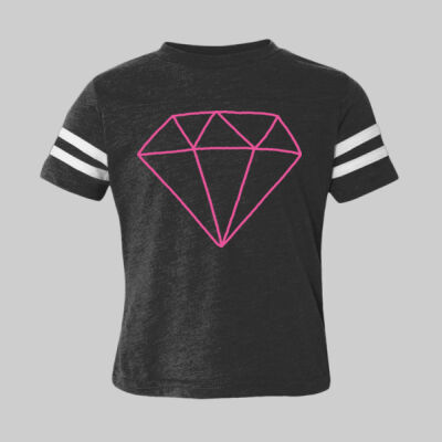 Toddler Football Fine Jersey Tee - Toddler Diamond - Pink Thumbnail