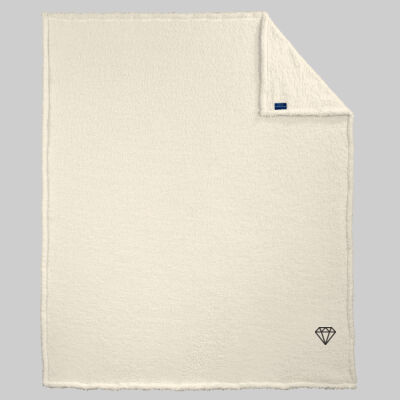 Cozy Blanket - Embroidered Diamond - Black Thumbnail